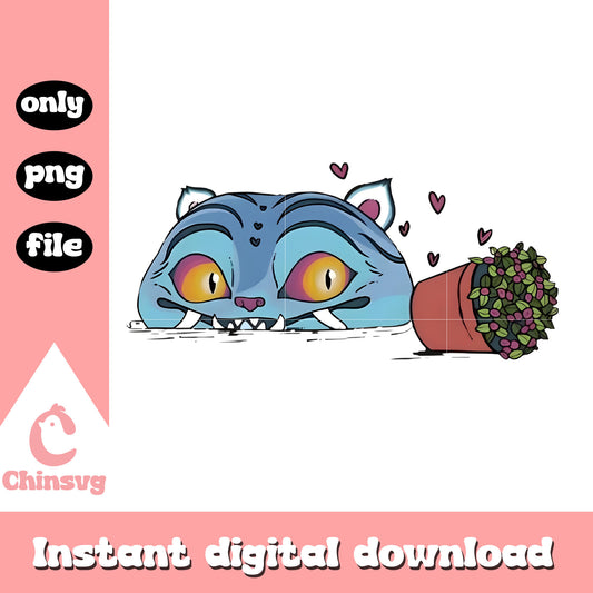 Demon hunters tiger design png, cute blue tiger png, derpy png