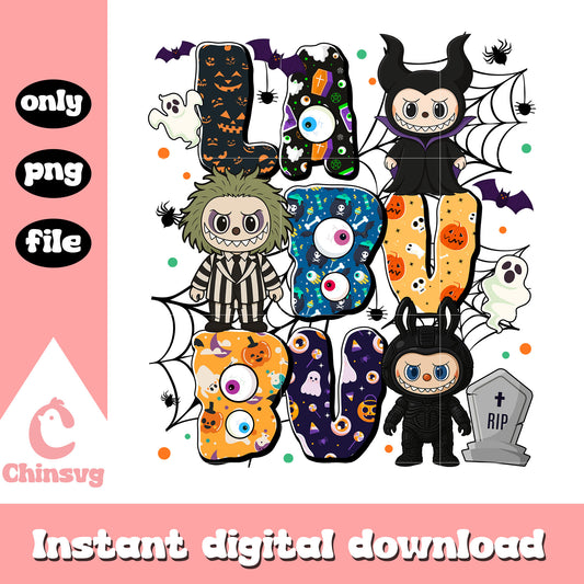 Demon labubu halloween night png, halloween horror nights png