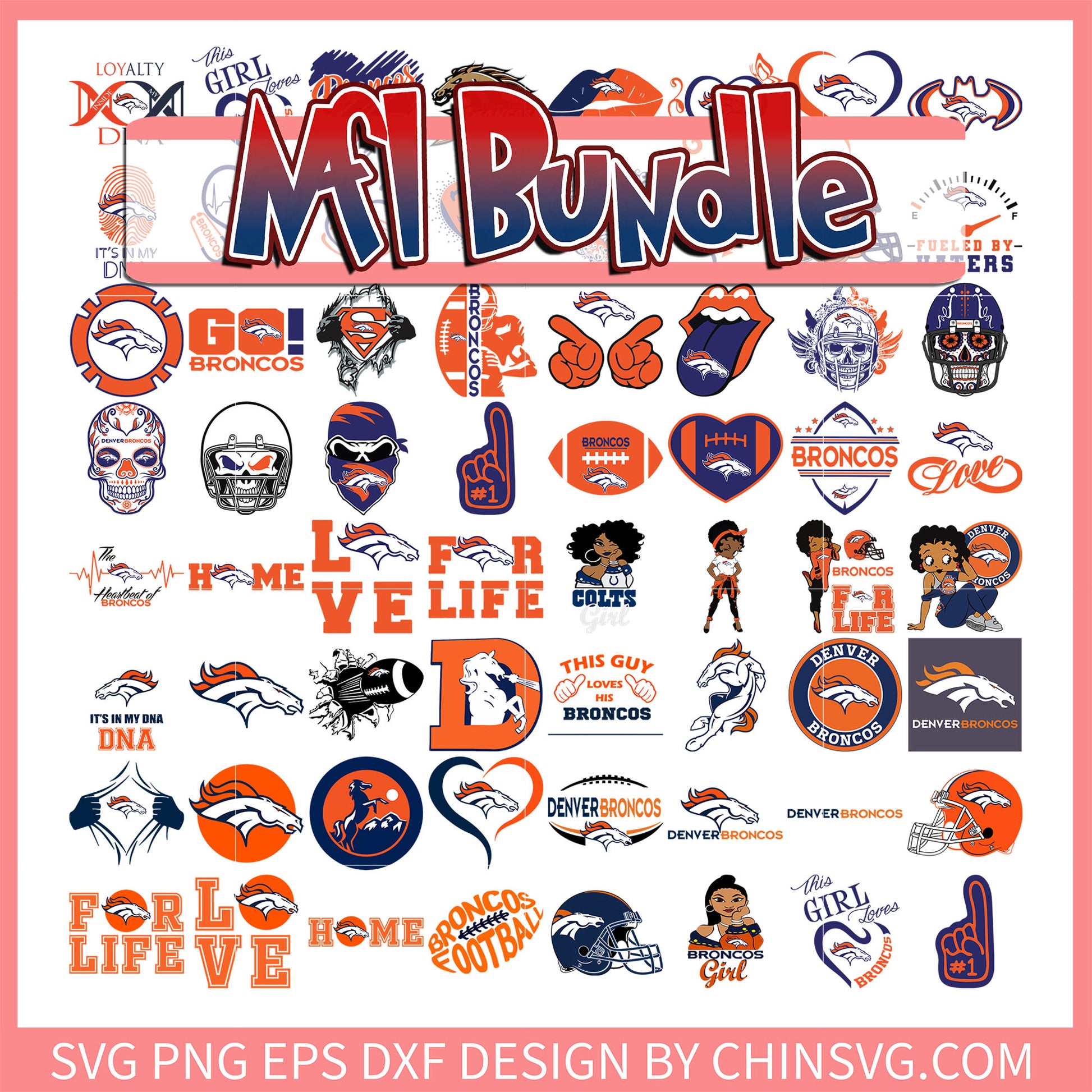 Denver Broncos football team bundle svg, nfl scores svg