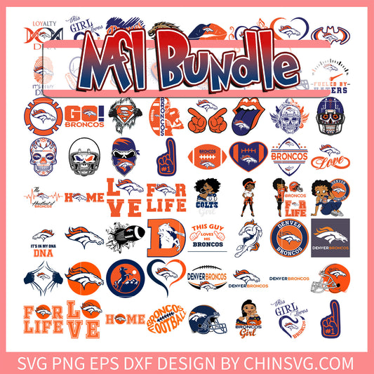 Denver Broncos football team bundle svg, nfl scores svg