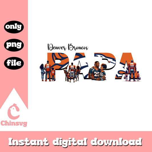 Denver Broncos papa text design png, Denver Broncos logo png
