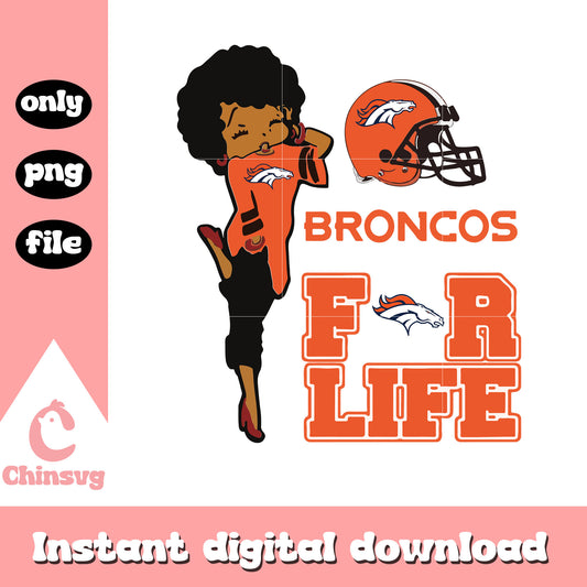 Denver broncos betty poop for life art svg, broncos old logo svg