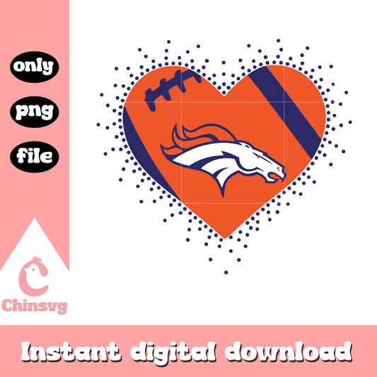 Denver broncos heart blink clipart svg, nfl football denver broncos svg 