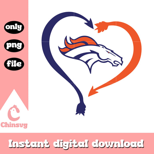 Denver broncos heart design svg, denver broncos football svg 