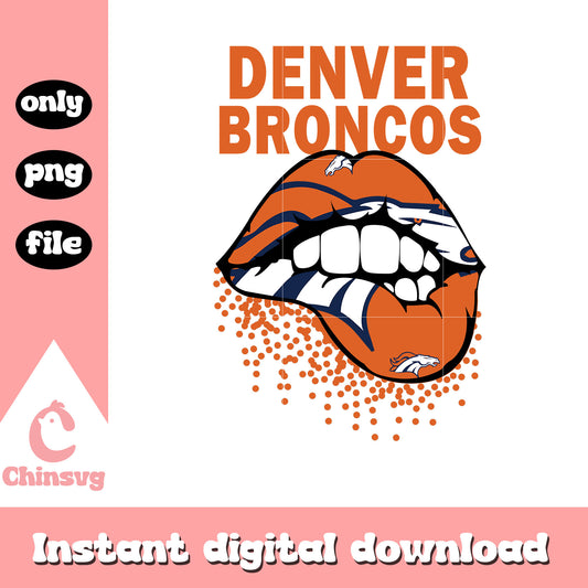 Denver broncos lips design png, nfl denver broncos​ png