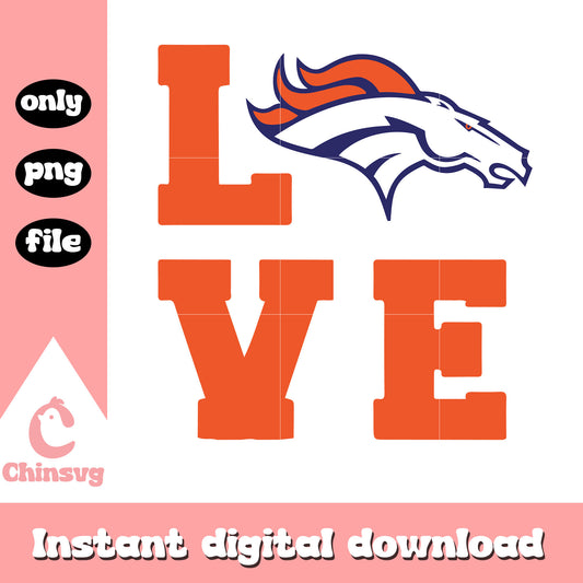 Denver broncos love font design svg, denver broncos t shirts svg 