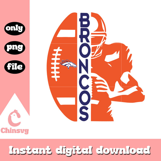 Denver broncos nfl ball and player svg, american football denver broncos svg 