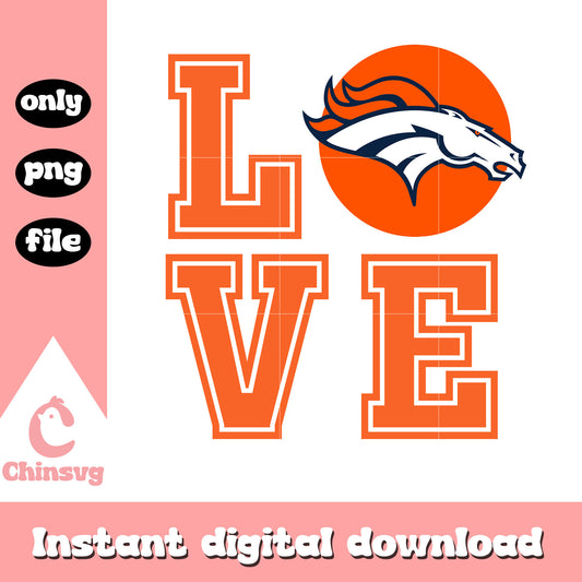 Denver broncos nfl love font design svg, broncos logo pictures svg