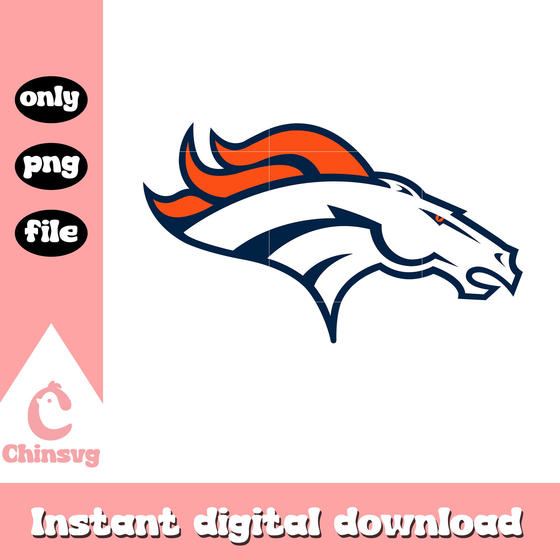 Denver broncos sign american football art svg, old broncos logo svg