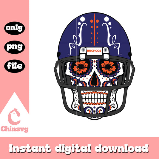 Denver broncos skull flower eyes art svg, denver broncos football game svg 