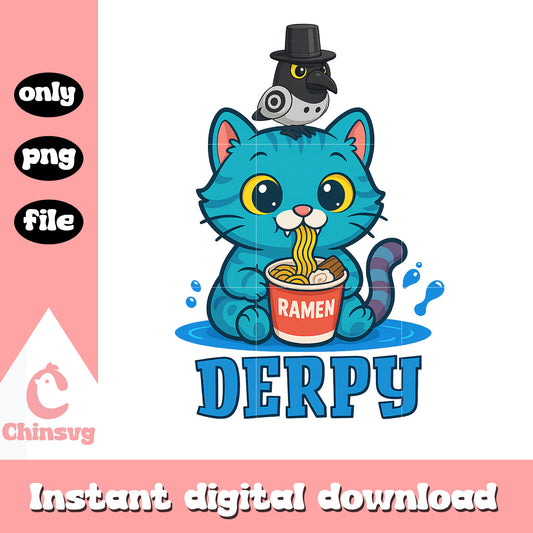 Derpy demon eating noodles design png, kpop demon hunters png