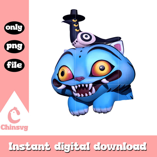 Derpy demon tiger and crow design png, kpop hunters movie png