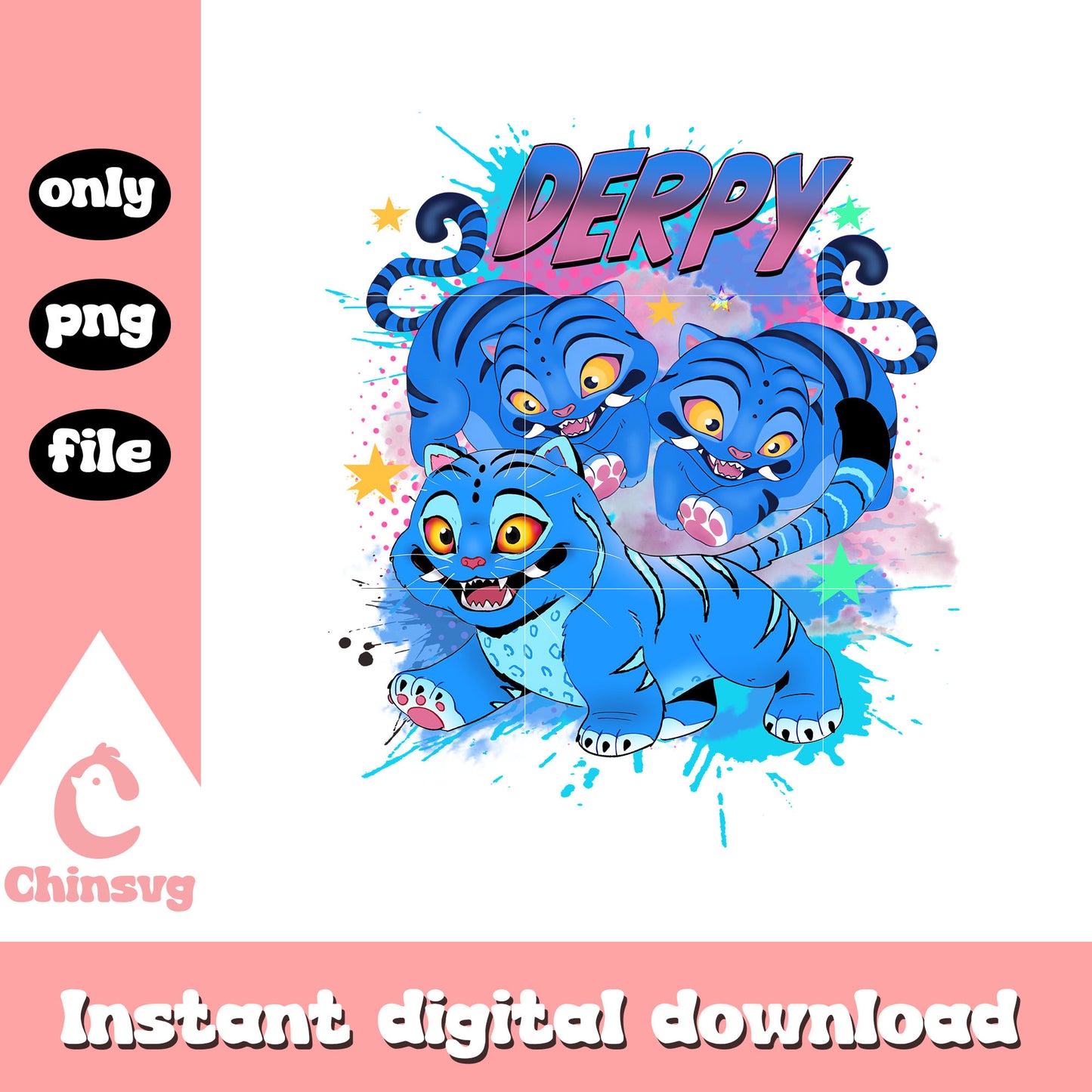 Derpy demon watercolor design png, demon hunters movie png