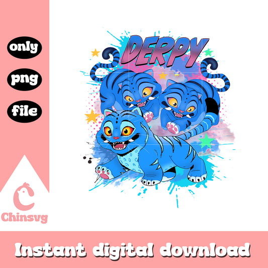 Derpy demon watercolor design png, demon hunters movie png