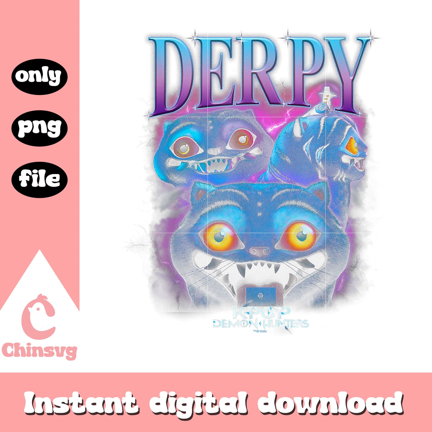 Derpy heartthrob t-shirt png, kpop demon hunters characters png