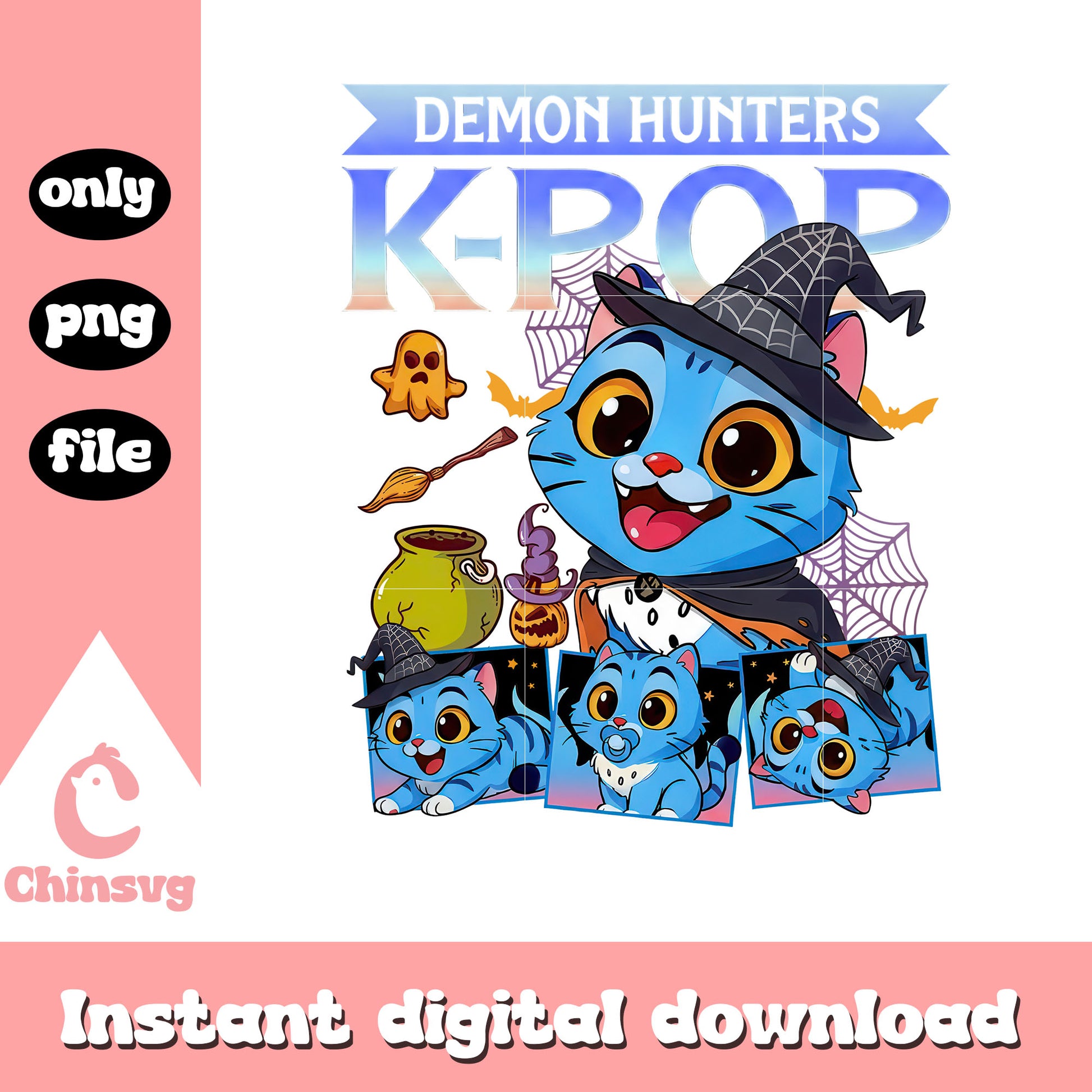 Derpy kpop demon tiger halloween png, derpy tiger png