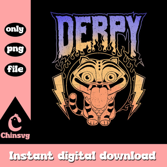 Derpy metal Band style logo design png, kpop demon tiger png