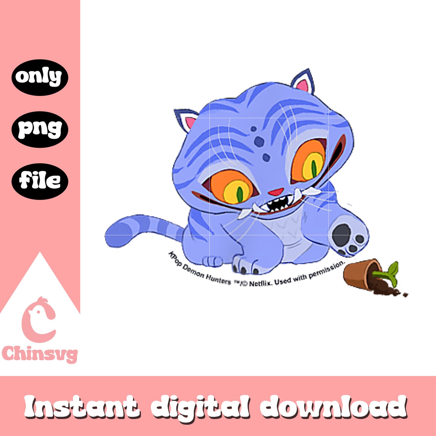Derpy playing with plant design png, derpy tiger png