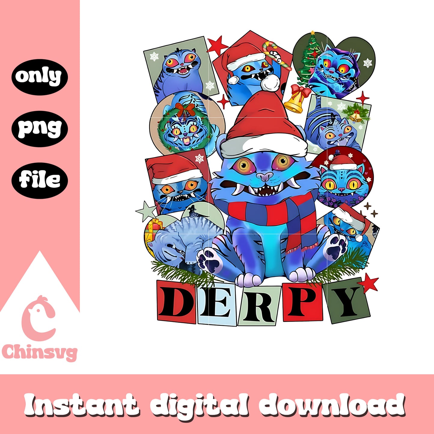 Derpy santa frame christmas png, kpop demon hunters derpy​ png