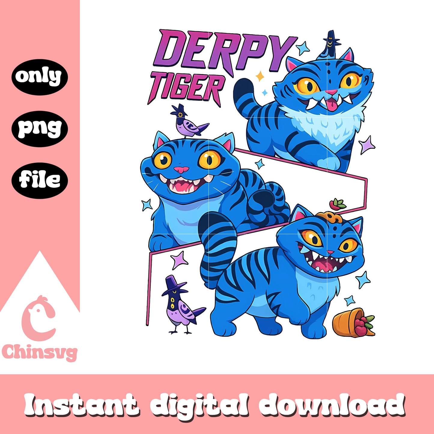 Derpy tiger character design png, demon tiger kpop png, huntrix png