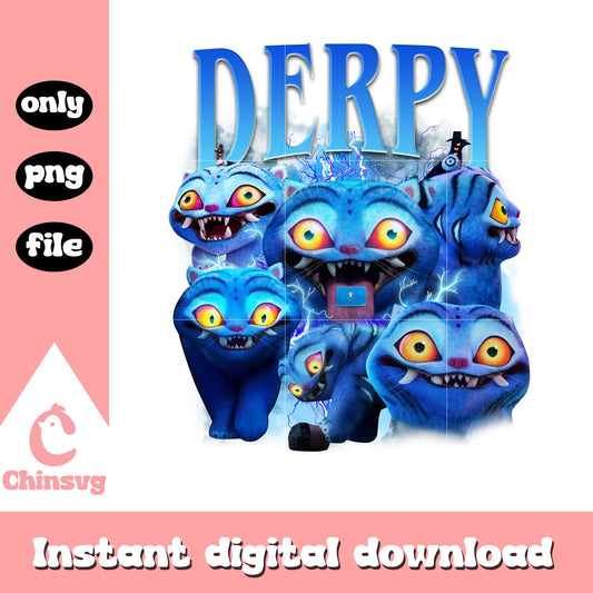 Derpy tiger character png, blue derpy tiger demon hunter png