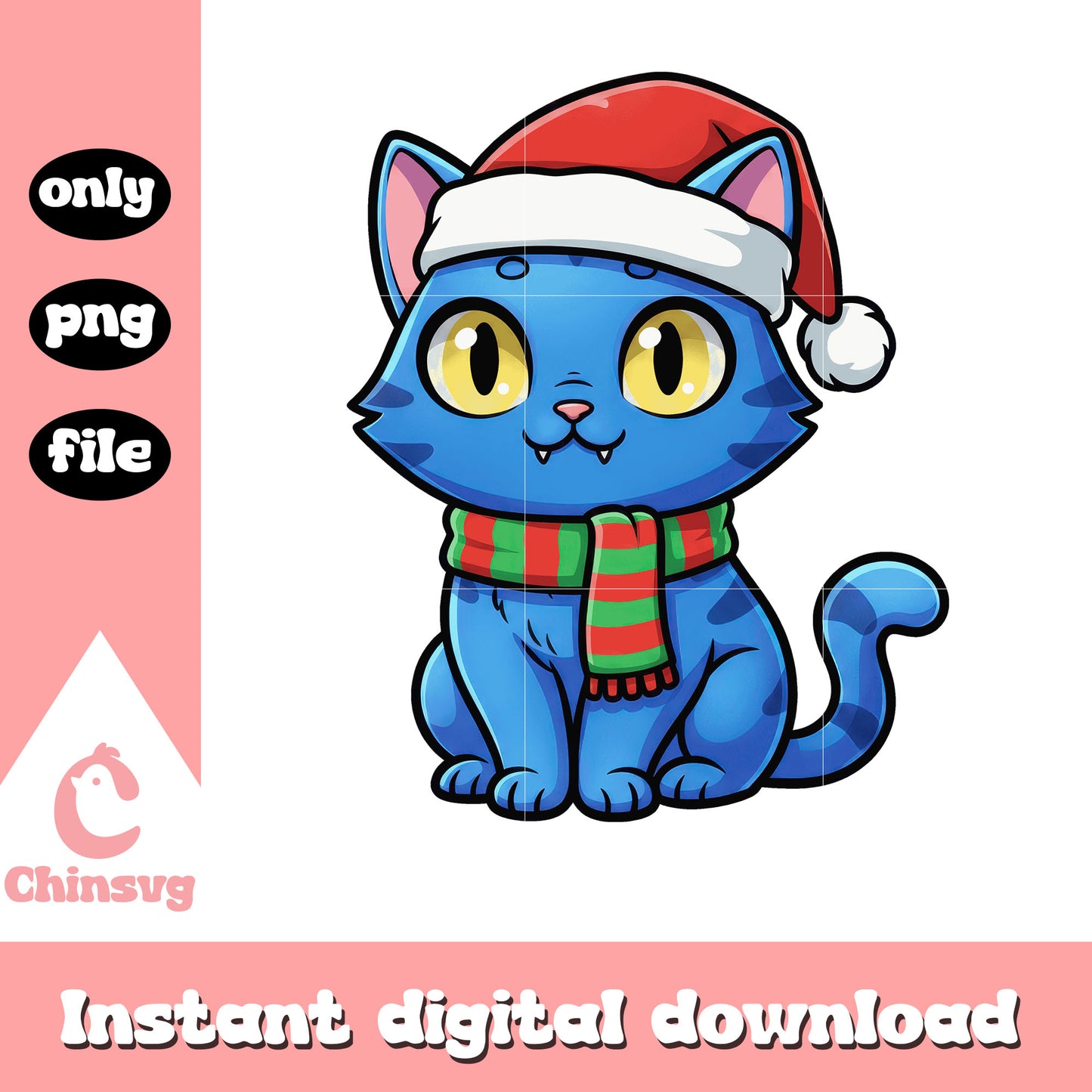 Derpy tiger christmas hat design png, santa hat png
