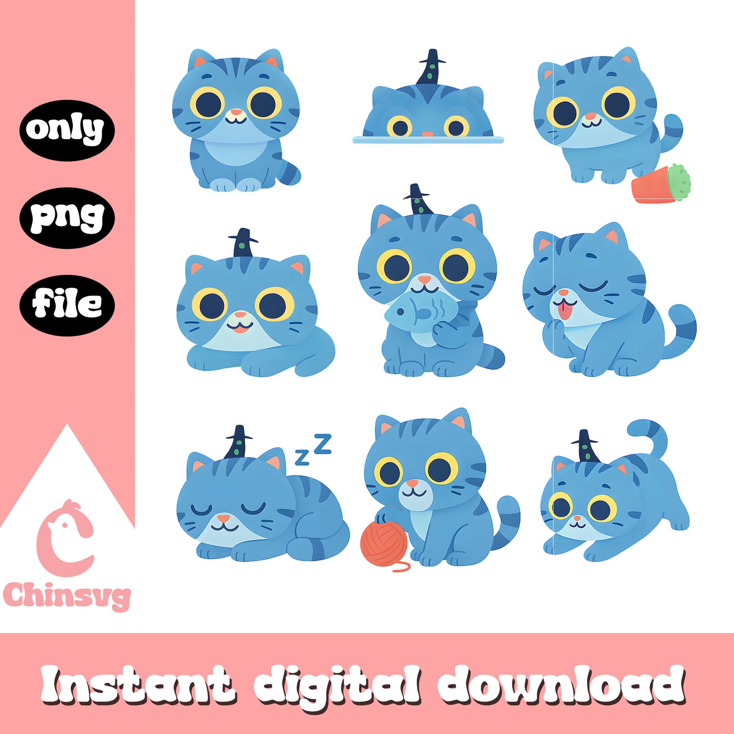 Derpy tiger cute bundle design png, kpop demon hunters png
