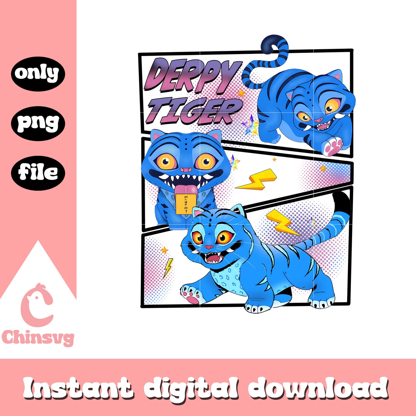Derpy tiger frame design png, derpy demon png, kpop demon hunter png