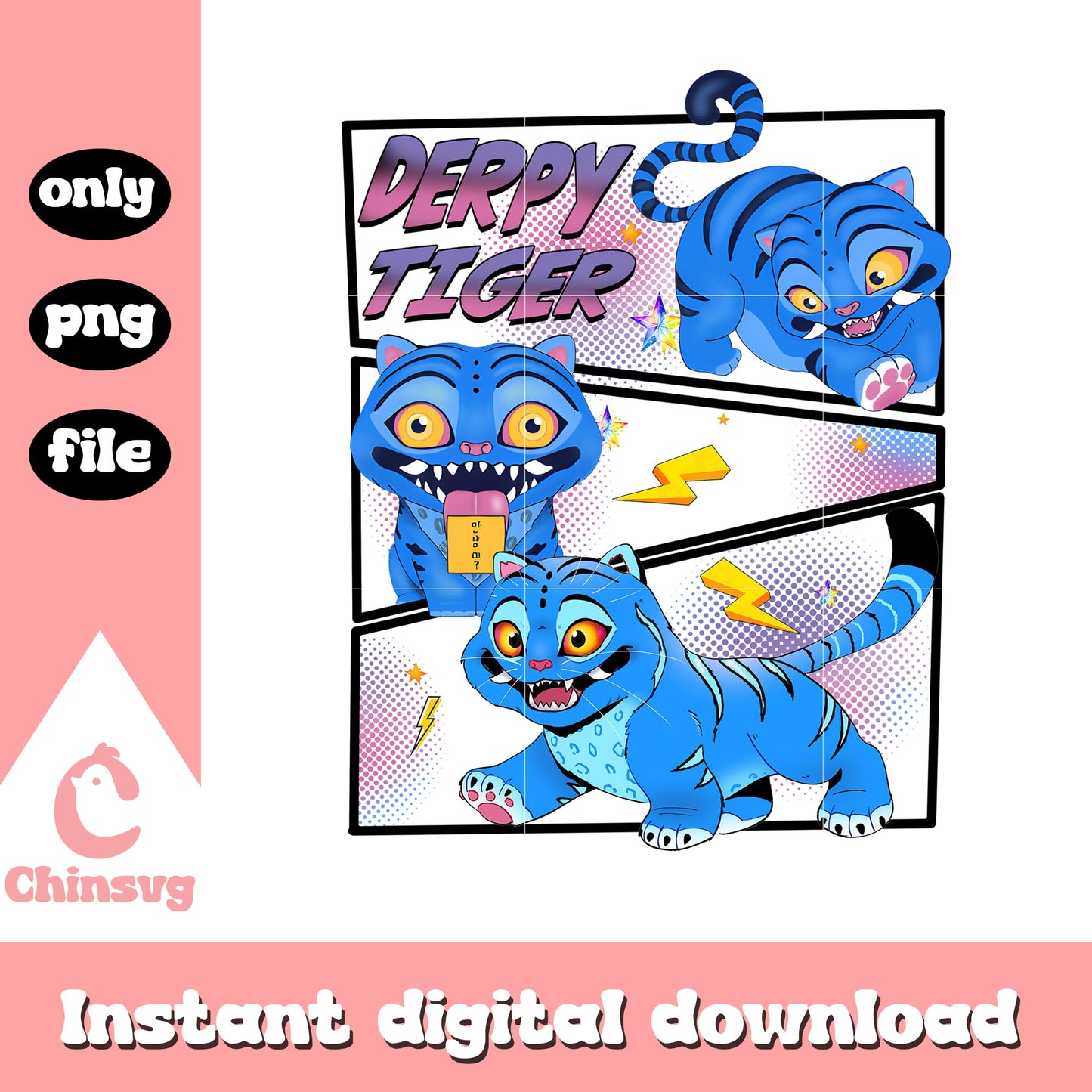 Derpy tiger kpop demon hunters design png, derpy tiger png 