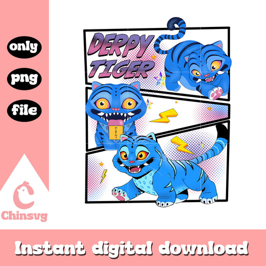 Derpy tiger kpop demon hunters design png, derpy tiger png 