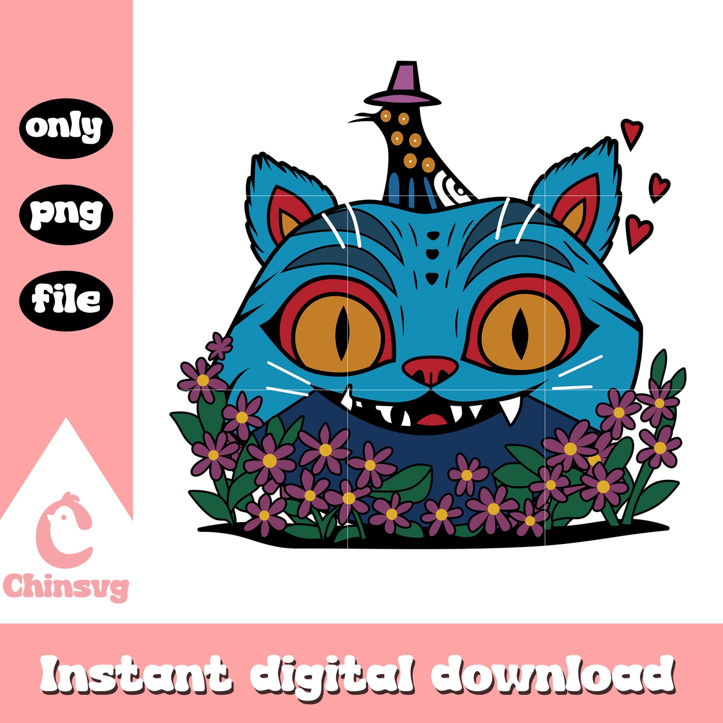 Derpy tiger sussie magpie floral png, kpop demon hunters tiger png