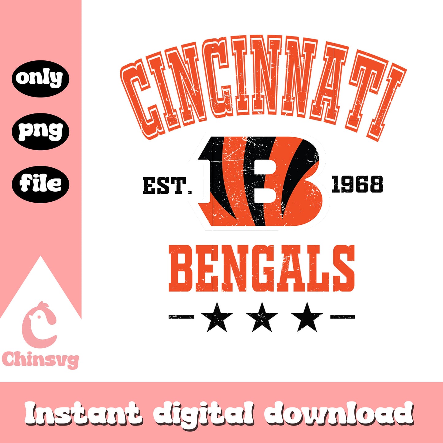 Design logo bengals orange png, cincinnati bengals team​​​​​​ png