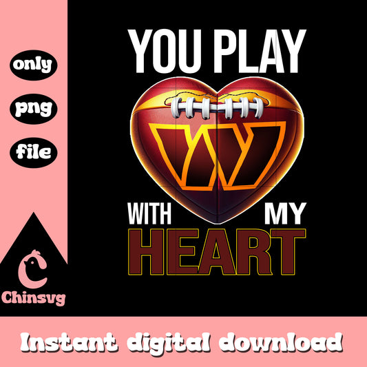 Design logo heart commanders png, nfl washington commanders​ png