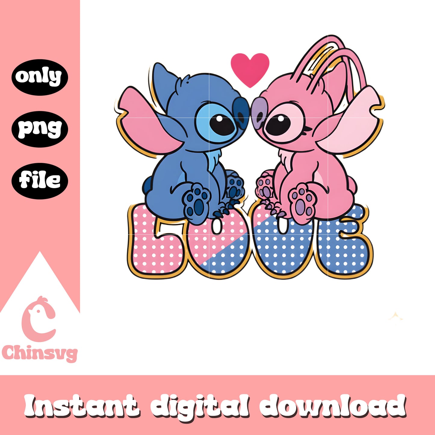 Design love couple valentine png, valentines day stitch​​​​ png