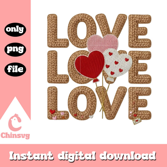 Design love valentine crochet png, disney valentine's day png