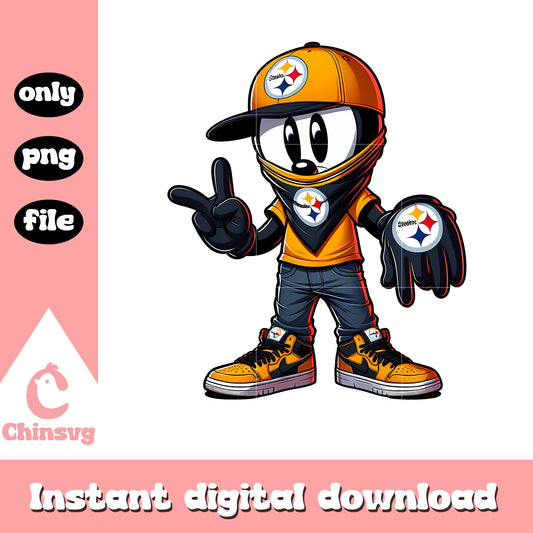 Design steelers yellow mickey png, nfl pittsburgh steelers​​​ png