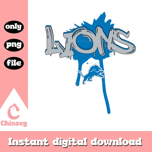 Detroit Lions football team logo design png, nfl Detroit Lions png