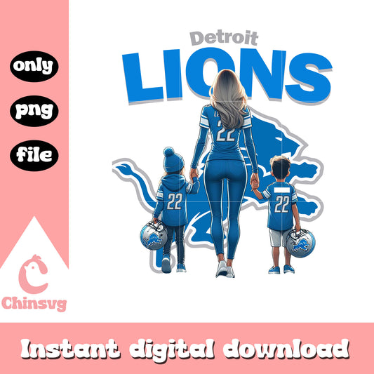 Detroit Lions mom and kids png, nfl game today png