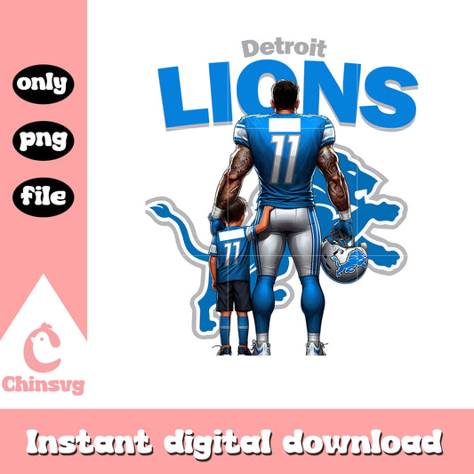 Detroit Lions nfl team dad fan png, nfl football png