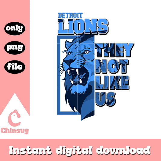 Detroit Lions they not like us design png, nfl football png