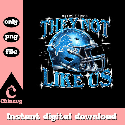 Detroit Lions they not like us png, football helmet png