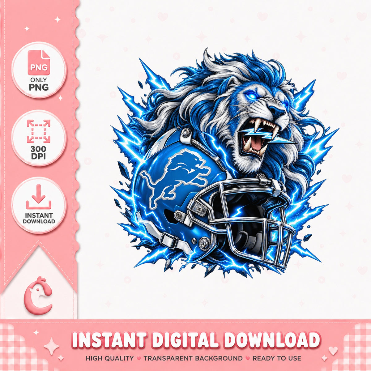 Detroit Lions Football Roaring Lion, NFL Team Spirit, PNG