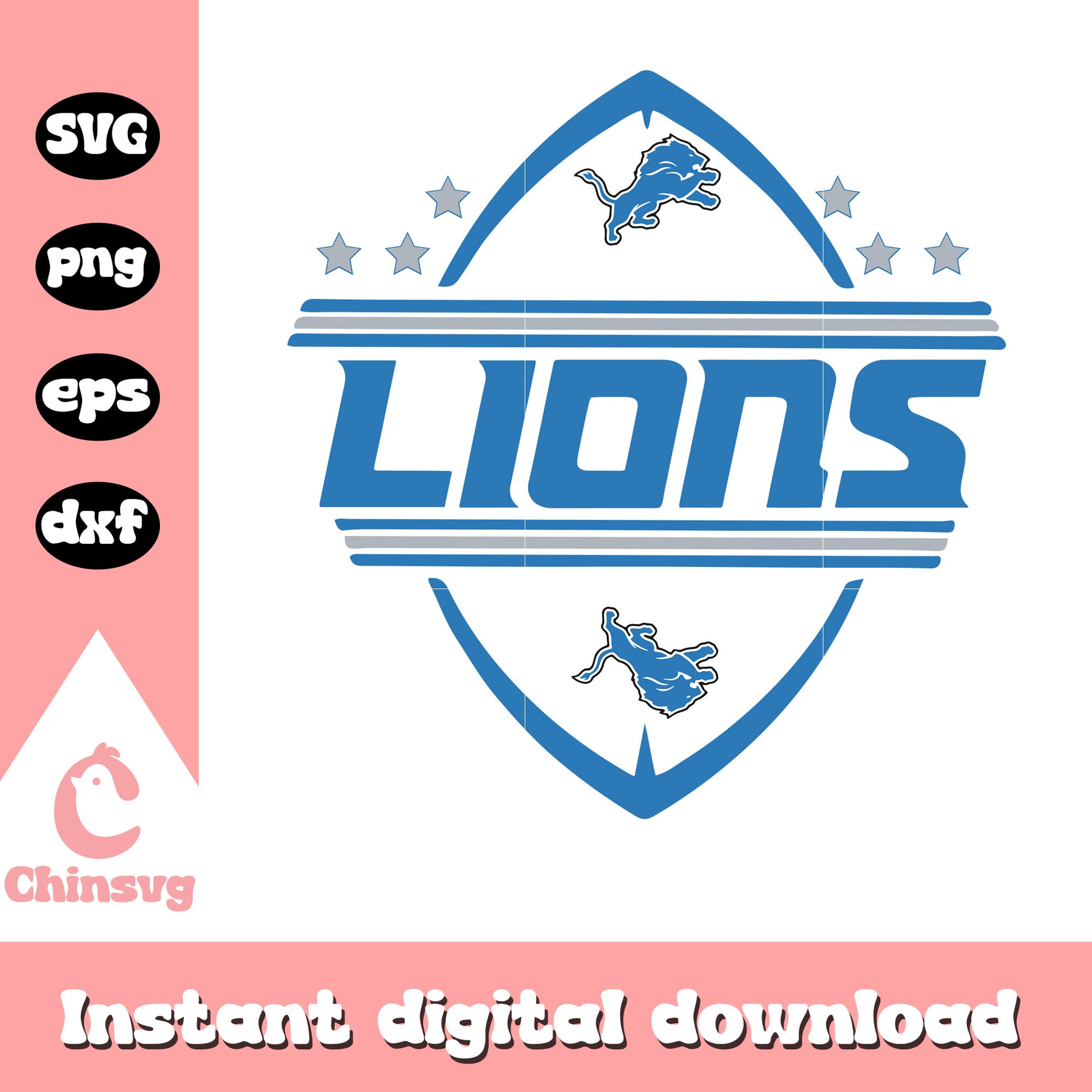 Detroit lions american football symbol svg, vintage detroit lions logo svg