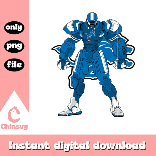 Detroit lions blue robot png, detroit lions football​​ png