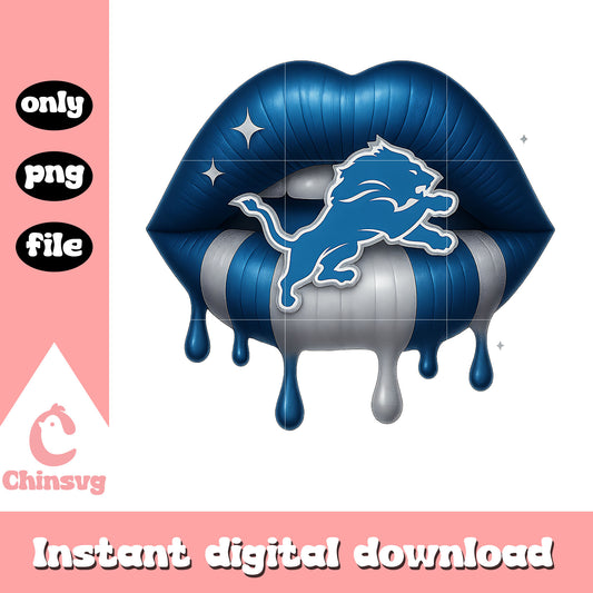 Detroit lions dripping lips png, detroit lions football png