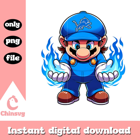 Detroit lions mario blue png, nfl detroit lions news​​ png