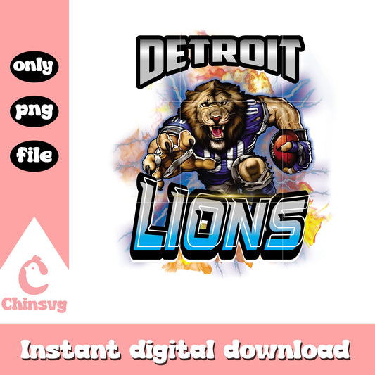 Detroit lions mascot logo png, detroit lions football​ png