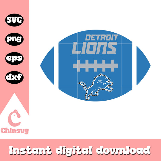 Detroit lions nfl ball symbol svg, detroit lions football logo svg