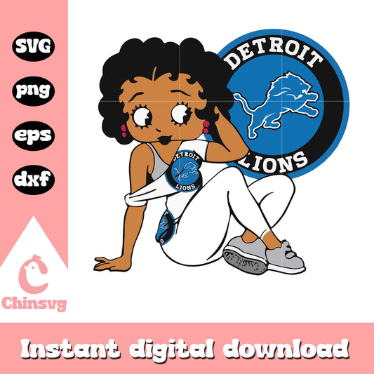 Detroit lions nfl betty boop logo svg, images of detroit lions logo svg