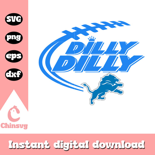 Detroit lions nfl dilly dilly design svg, detroit lions vintage logo svg